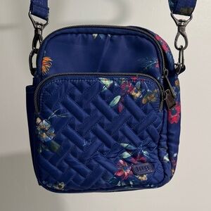 Lug Blue Floral Quilted Crossbody Bag